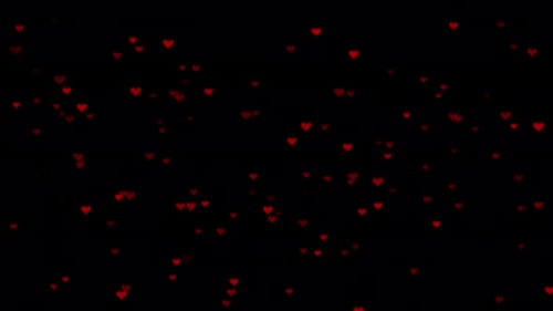 Seamlessly Looping Floating Red Hearts Animated Background