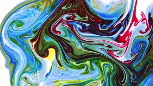 Abstract Mixing of Colorful Liquid Paints