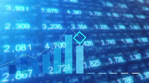Corporate Data Visualization with Animated Bar Chart and Line Graph