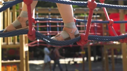 Young Girl Joyful Playtime on the Playground Outdoors