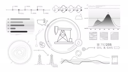 Animated Flat Design Oil and Gas Infographic Elements