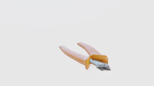 Animated 3D Side Cutter Tool Rotating on White Background