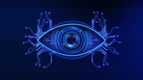 Futuristic Digital Eye Circuit Animation