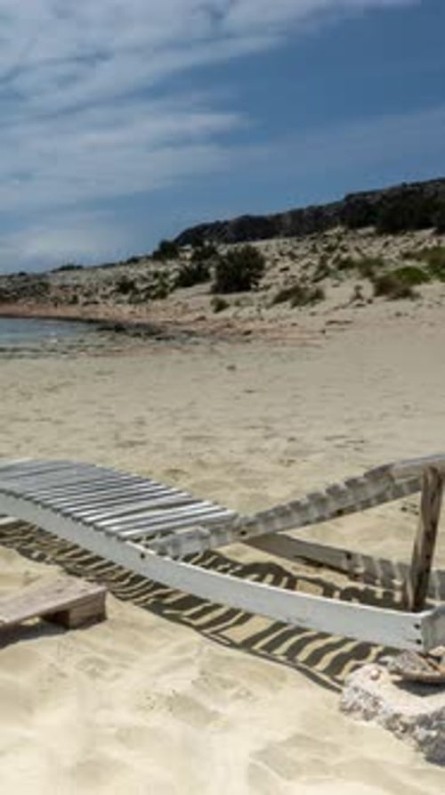 Simos Beach in Elafonissos Island Greece in Vertical