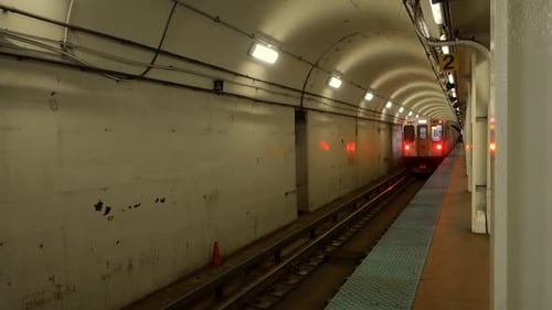 Warten auf die U-Bahnabfahrt in einer U-Bahnstation in Chicago