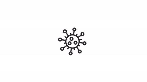 Virus Animated line Icon Alpha channel
