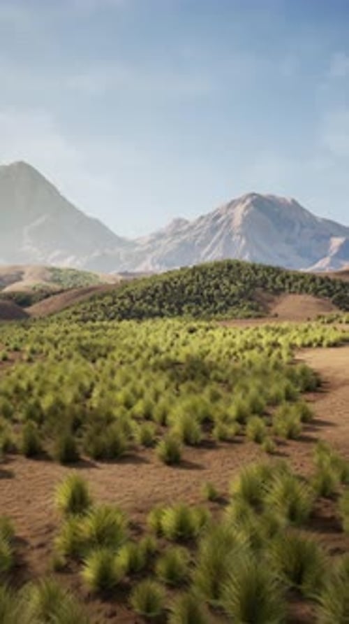 Majestic Mountain Range in Distance