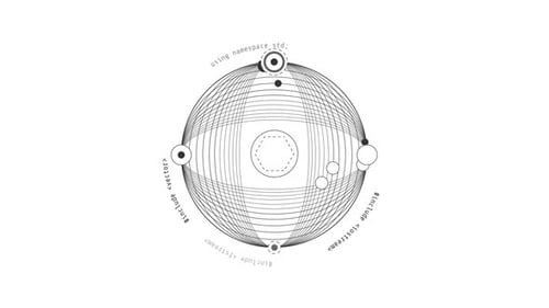 Animation en boucle d'un élément HUD en forme de sphère filaire