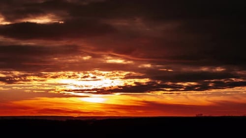 Dramatic Cloudscape at Golden Hour Sunset