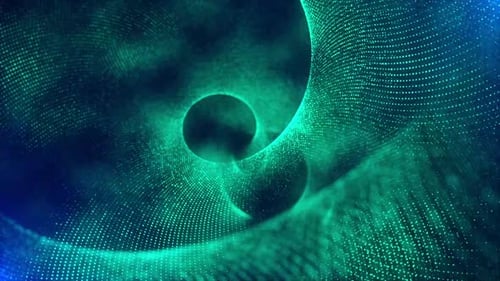 Abstract Tunnel Of Blue Magic Particles