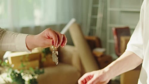 Real Estate Home Keys Closeup Buying Flat Apartment Property Purchasing