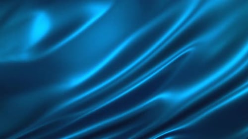 Flowing Blue Silk Fabric Background Loop