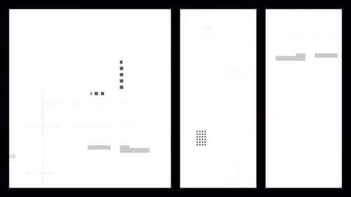 Collage-Kollektion: Glitchscreen-Effekt mit einem quadratischen und rechteckigen Rahmen in einem einzigartigen Layout in einem
