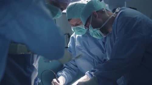 Surgical Team Performing an Operation in Hospital
