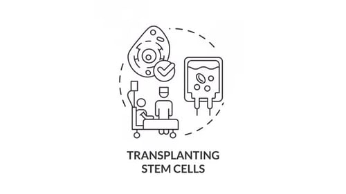 Transplanting stem cells concept icon line animation