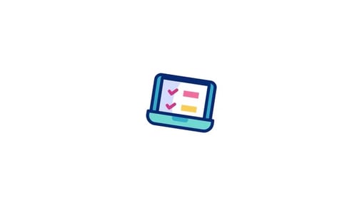 Animated Laptop Icon with Checklist for Digital Task Management