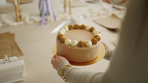 Decorated Cake Topped With Frosting