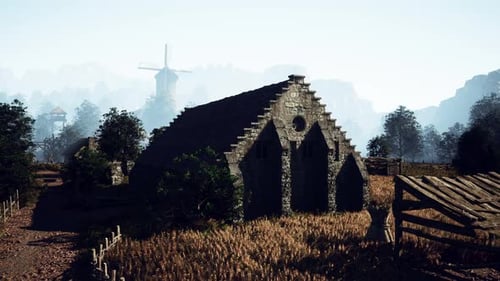 An Old Abandoned Farm Cottage on Bodmin Moor in Cornwall Vintage Effect