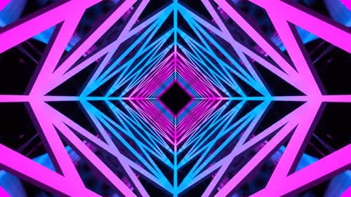 Cyan And Pink Futuristic Abstract Tunnel Background Vj Loop In HD