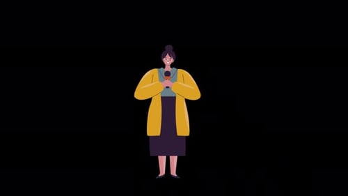 TV Reporter 2d Character Animation Alpha Channel 4K
