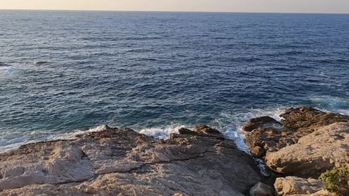 Waves on a rock shore