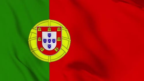 Realistic Waving Portugal Flag Animation