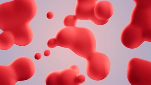 Abstract Red Liquid Organic Shapes Motion Background