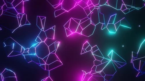 Pink And Blue Abstract Glowing Patterns Background Vj Loop Animation In HD