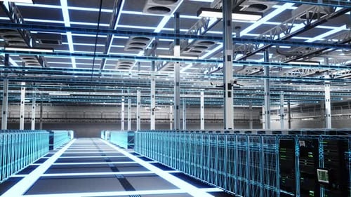 High Tech Server Farm Computing Innovation Futuristic Technology Concept