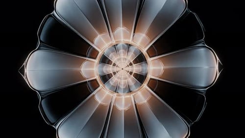 Abstract Neon Geometric Lines in Constant Motion