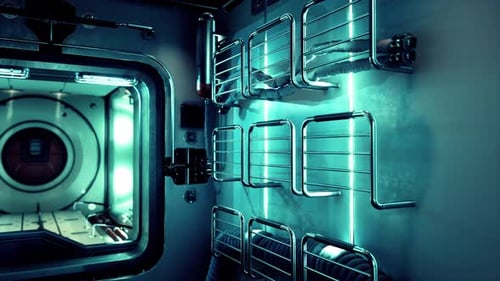 Interior of Futuristic Internation Space Station
