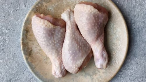 Raw Chicken Legs on Plate for Meal Prep