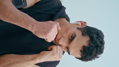 Young Man Training on the Beach
