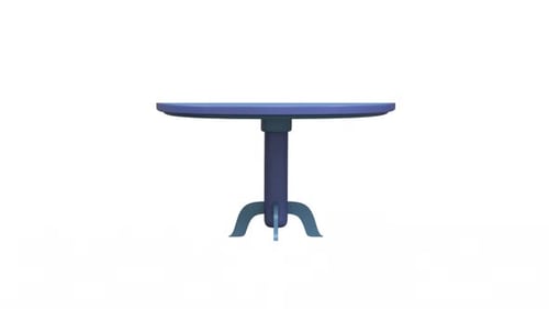Rotating Blue Round Table 3D Animation