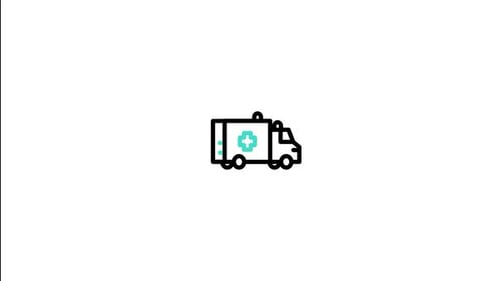 Flat Design Ambulance Icon Moving Animation