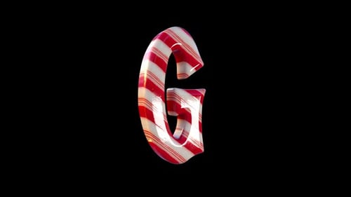 Christmas Candy Cane Letter G Loop