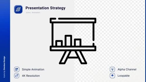 Minimalist Presentation Strategy Bar Chart Icon Animation