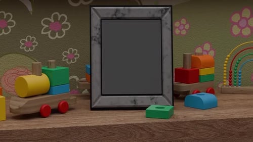 Apresentação de slides para bebês no quarto das crianças