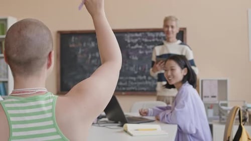 Female Student Asking Question on Programming Class