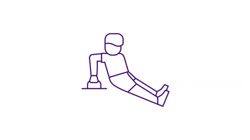 Minimalist Line Art Animation of Person Doing Triceps Dips