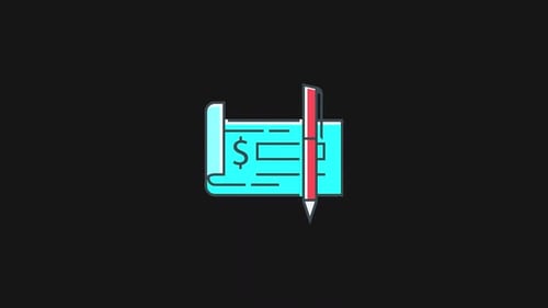 Bank Check Transparent Alpha Animation
