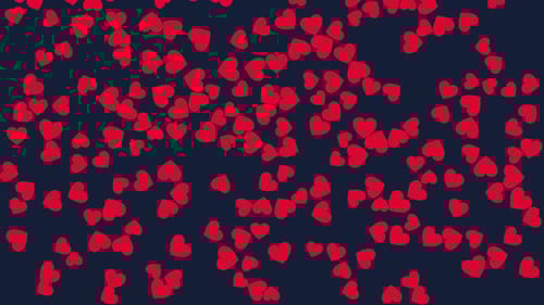 Falling Red Hearts Flat Design Screen Transition