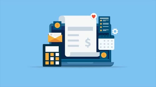 Business finance, invoice, billing, money transfer