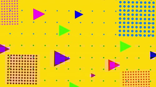 Retro 90s Memphis Style Geometric Shapes Background Loop