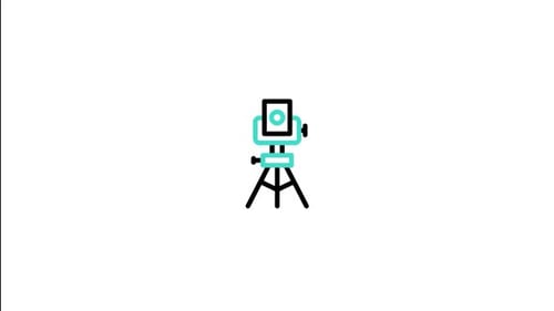 Animated Flat Design Camera Icon on Tripod