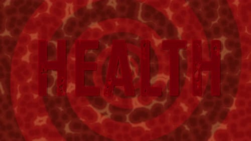 Animated Health Text over Pulsating Cellular Background