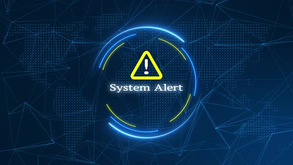 Futuristic Digital System Alert with Global Network Animation, Motion ...
