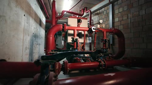 Complex Piping System in an Industrial Boiler Room