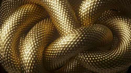 abstract background with tangled golden snakes
