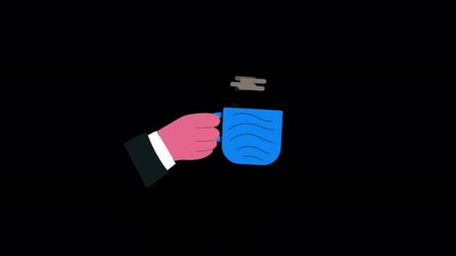 Tasse à café Hands Holding. Vidéo d'animation sur le concept Coffee Time - Transparente
